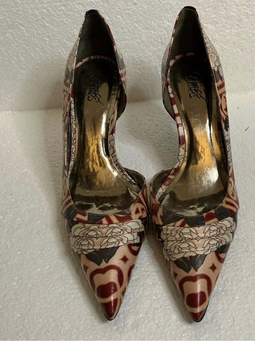 Carlos by Carlos Santana Elite Heels 9.5M Floral Pointed Toe D’Orsay Pumps